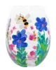Handpainted Bees/Flower Glass